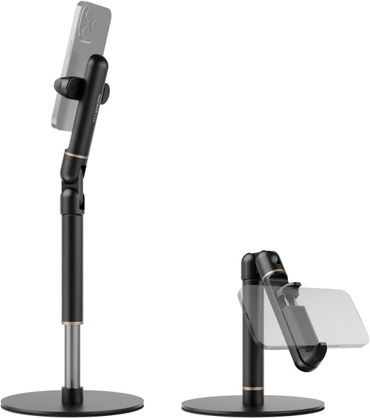 NEEWER Basics Soporte Celular Escritorio, Abrazadera Ajustable con Base Metálica con Peso, Soporte MesaTeléfono Oficina Compatible con iPhone 16 15 Pro MAX Plus Samsung para Grabación de Video, ST006