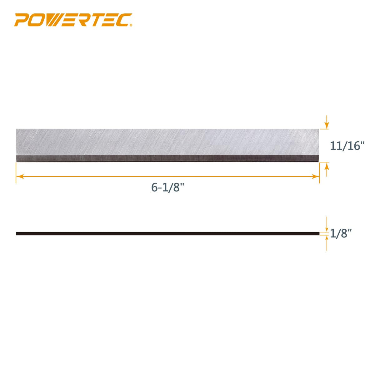 POWERTEC 6-1/8 pulgadas - Cuchillas de unión para Ridgid JP06000, JP06101, JP0610 Jointer, repuesto para cuchillos de unión AC8600, JE08008, juego de 3 (148020)