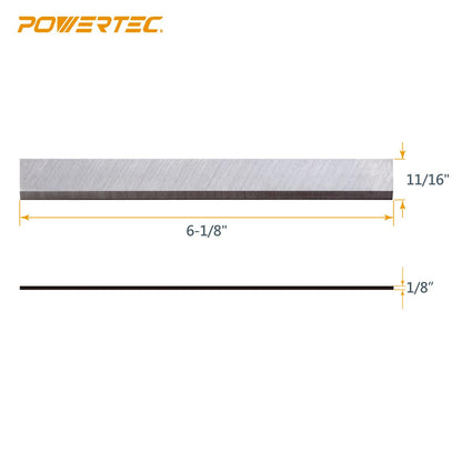 POWERTEC 6-1/8 pulgadas - Cuchillas de unión para Ridgid JP06000, JP06101, JP0610 Jointer, repuesto para cuchillos de unión AC8600, JE08008, juego de 3 (148020)