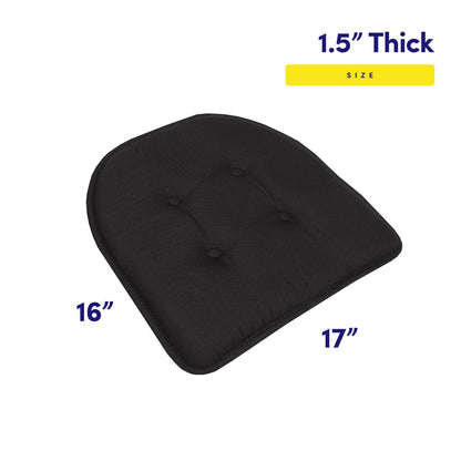 Sweet Home Collection - Cojín de espuma viscoelástica para silla (43 x 40 cm), color negro