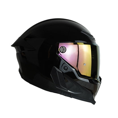 Casco para Moto Modelo NITROX - Casco Motocicleta Marca Edge - Visor Doble ANTIVAHO - Cascos para Motos Certificados Dot Moto - Accesorios para Moto Motocross Motocicleta (Negro Brillante, M)