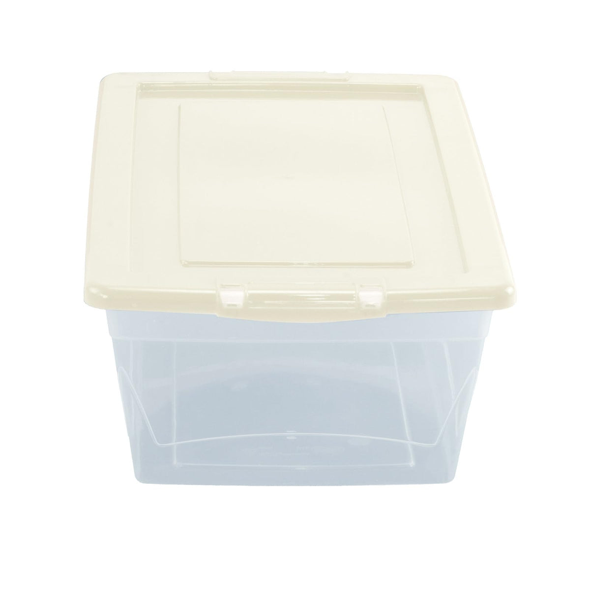 Guateplast Contenedores de Almacenamiento de Plástico 6Qt | Juego de 6 contenedores, 6 litros, color marfil, con tapa, apilables