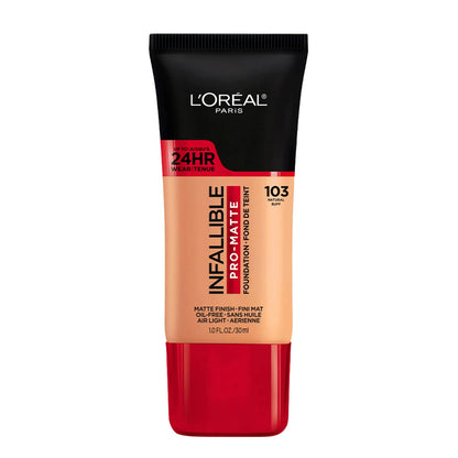 L'Oréal Paris Infallible 24H Pro-Matte Base de Maquillaje Líquida 30 ml - Natural Buff 103