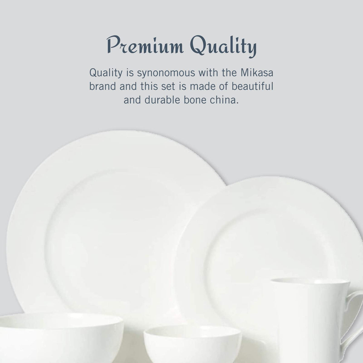 Mikasa Delray - Juego de vajilla blanca de 40 piezas, servicio para 8, platos de porcelana duraderos, cuencos y tazas, apto para lavaplatos y microondas