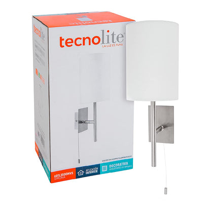 Tecnolite Lampara Sobreponer muro Textil blanco E27 60TL3500MVS
