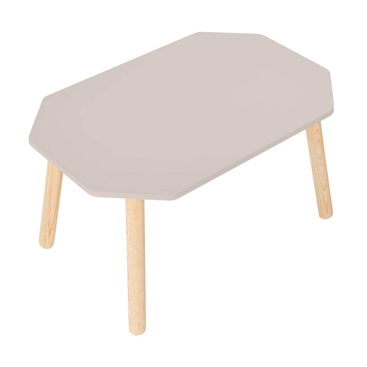DUDUK Mesa Infantil Hexagonal de Madera, 7 Colores - Gris claro