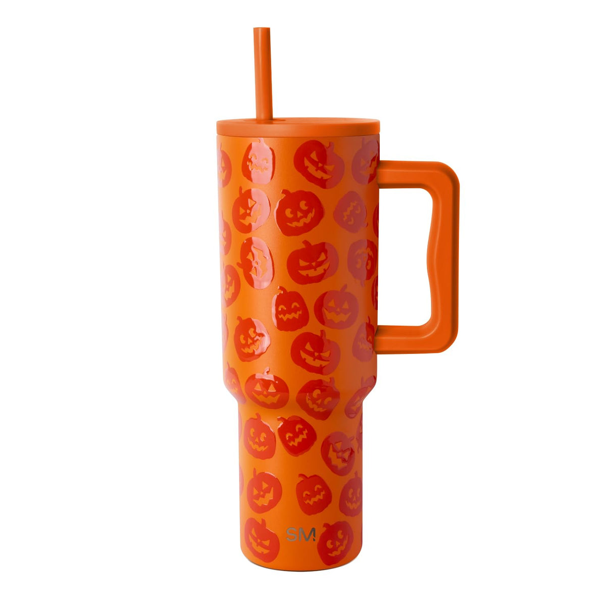 Simple Modern Trek Vaso Térmico con Asa y Popote, Acero Inoxidable, 890-1180 ml - 1180ml - Jack-O-Lanterns