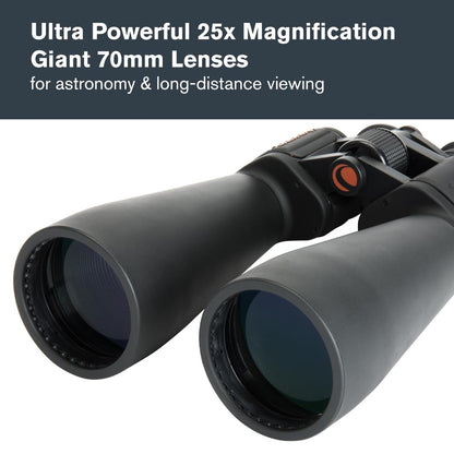 Celestron SkyMaster 25x70 – Powerful for Detailed Long-Distance Viewing and Binocular Astronomy – Multi-Coated Optics – Tripod Adapter & Carrying Case