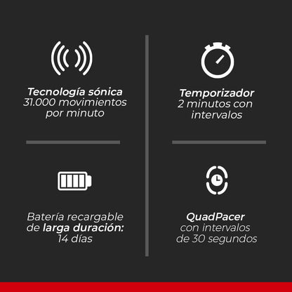 Philips Colgate Cepillo Dental Eléctrico SonicPro 10 con 4 Repuestos | Remueve 200% Más Placa, 31.000 Movimientos por Minuto, Cuidado Suave y Efectivo, 1 Modo de Cepillado: Clean