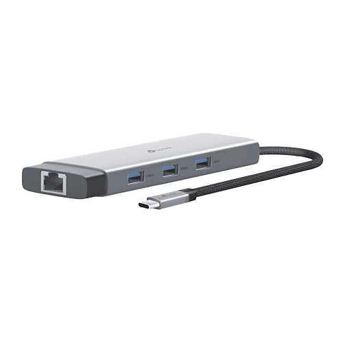 Hub USB-C TP-Link 9 en 1, HDMI 4K 60Hz, PD 100W, Ethernet Gigabit, SD/microSD, Puertos USB-C 5Gbps y 3× USB-A, Plug & Play, Compatible con MacOS, Windows, iOS, Android, ChromeOS (UH9120C)