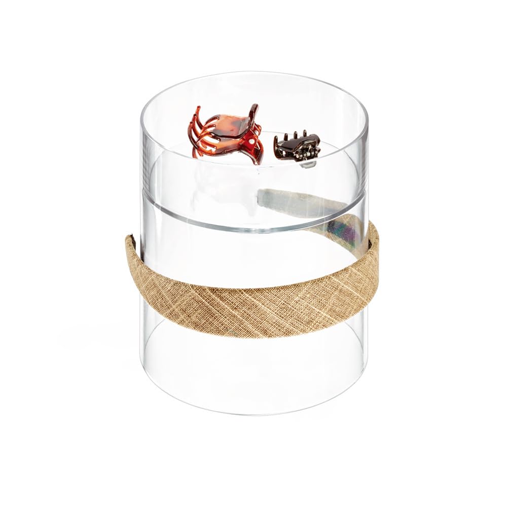 InterDesign Clarity Caja organizadora para Guardar Productos para el Cabello, contenedor plástico con Dos divisiones, Transparente