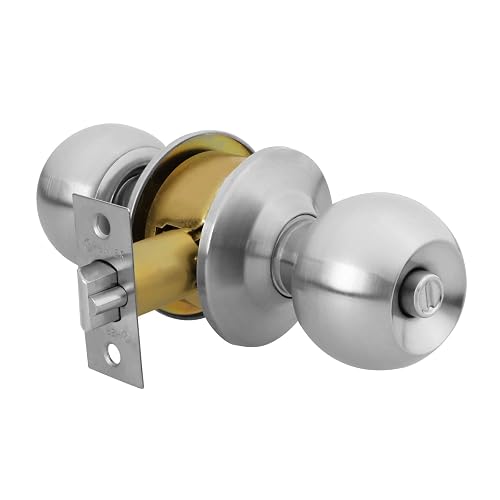 Hermex Basic BAL-CM-RP, Cerradura de pomo tipo esfera para recámara, mecanismo cilíndrico, cromo mate