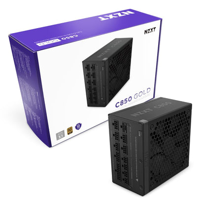 NZXT Fuente de Poder Serie C ATX 3.1, 80 Plus Gold, Modular - Serie C ATX 3.1 - Negro - - 850W Gold