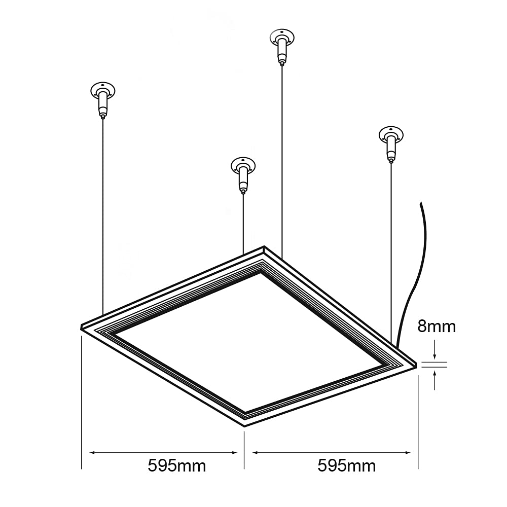 Tecnolite Lámpara LED Empotrado, Lámpara Techo de Oficina, Tipo Panel, Luz de Techo LED Minimalista, 40 W, Luz de Día 6500 K, 100 - 240 V, 3500 Im,