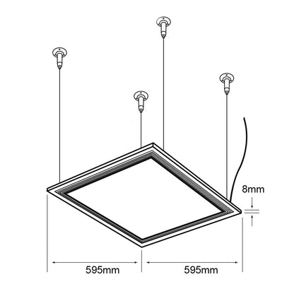 Tecnolite Lámpara LED Empotrado, Lámpara Techo de Oficina, Tipo Panel, Luz de Techo LED Minimalista, 40 W, Luz de Día 6500 K, 100 - 240 V, 3500 Im,