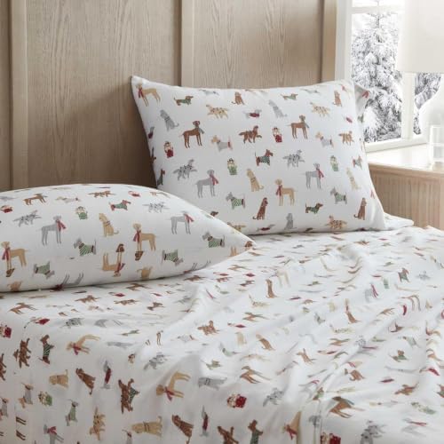 Martha Stewart - Sábanas de franela tamaño King, algodón antibolitas y resistente a las arrugas, suaves al tacto para comodidad en todas las estaciones, sábanas con fundas de almohada a juego y sábana