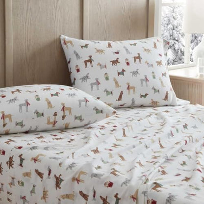 Martha Stewart - Sábanas de franela tamaño King, algodón antibolitas y resistente a las arrugas, suaves al tacto para comodidad en todas las estaciones, sábanas con fundas de almohada a juego y sábana