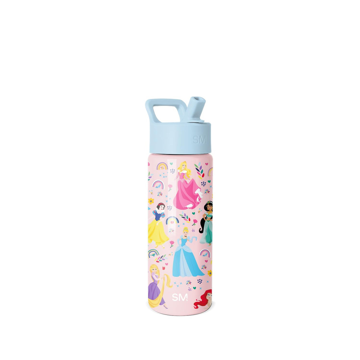 Simple Modern Summit Botella de Agua para Niños 14oz con Popote - 0.5 Litros - Disney-Princess Rainbow