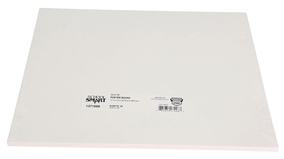 1371698 - Tablero de póster inteligente de la escuela, 11 x 14 pulgadas, blanco, 25 unidades (paquete de 1)