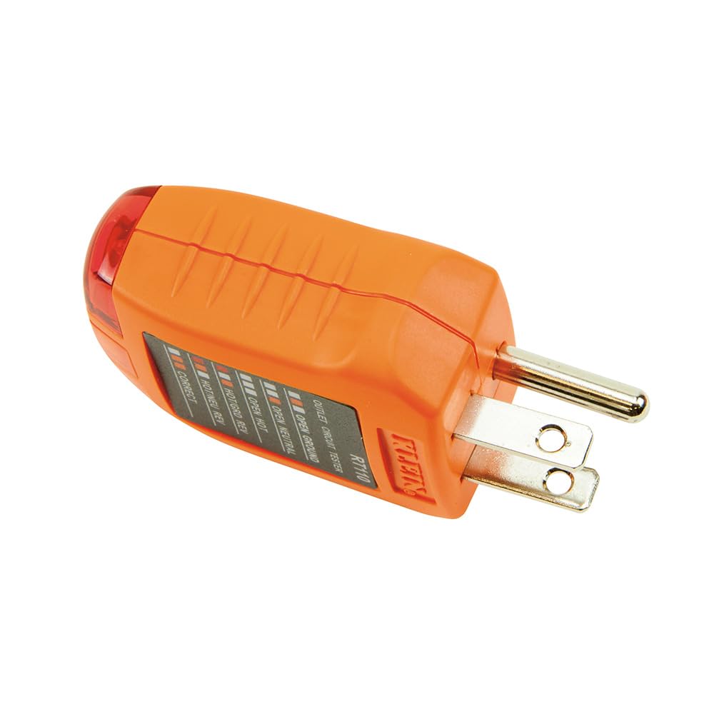 KLEIN TOOLS RT110 |Probador De Tomacorrientes | 110-125 V |Detecta Cableado