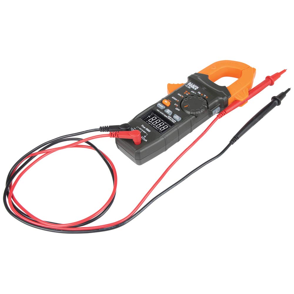 Klein Tools CL390 Digital Clamp Meter, Auto Ranging 400 AMP Measures Electronic AC/DC Voltage AC/DC Current Resistance and TRMS