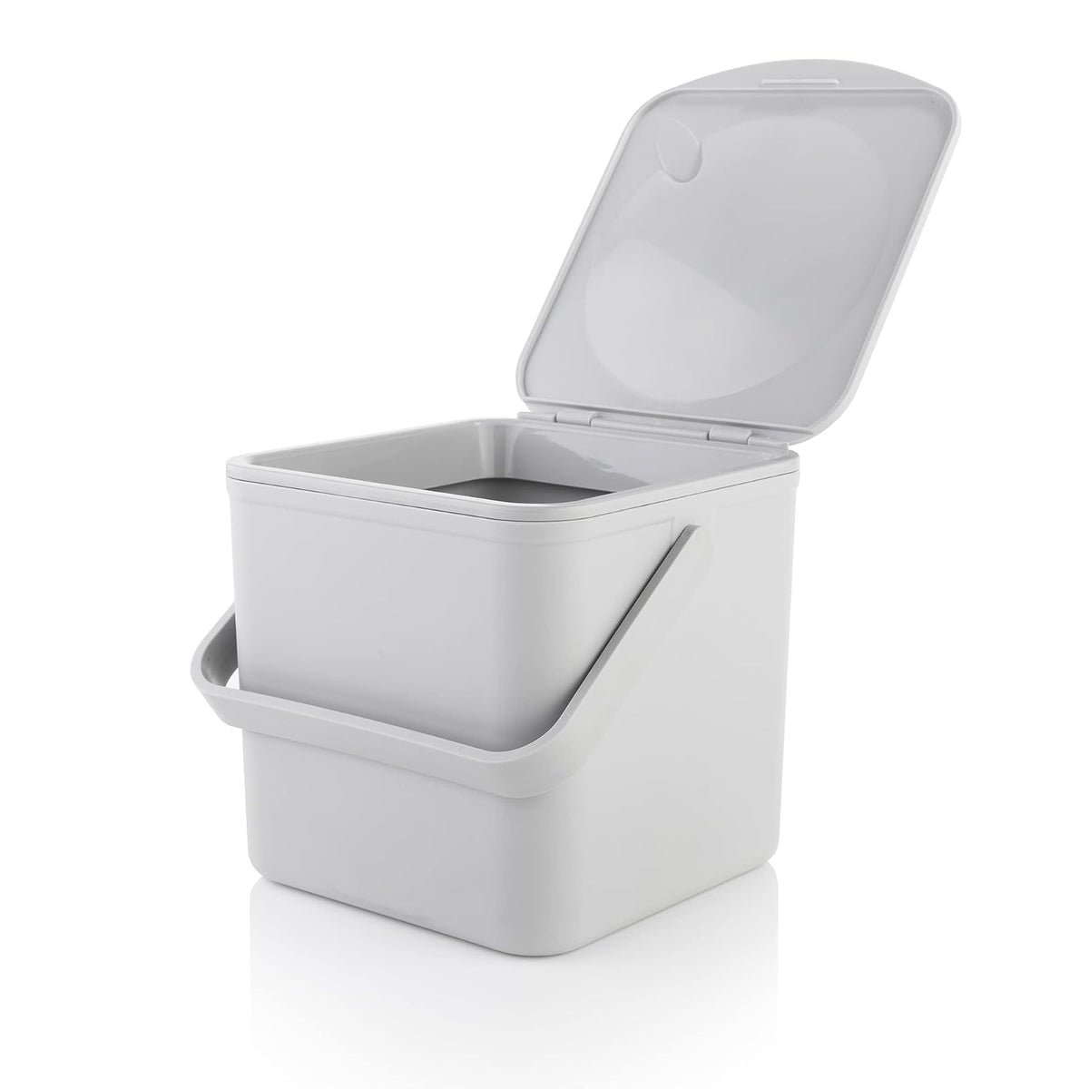 Minky Homecare - Contenedor de compostaje de Cocina – Cesta de Basura para encimera con Interior fácil de Limpiar – Fabricado en el Reino Unido – 3.5L (0.9 GAL.) (Gris Claro)