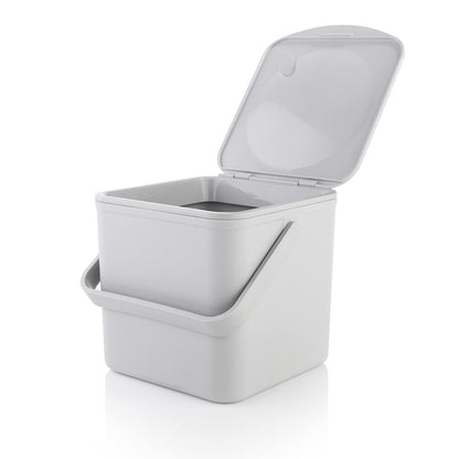 Minky Homecare - Contenedor de compostaje de Cocina – Cesta de Basura para encimera con Interior fácil de Limpiar – Fabricado en el Reino Unido – 3.5L (0.9 GAL.) (Gris Claro)