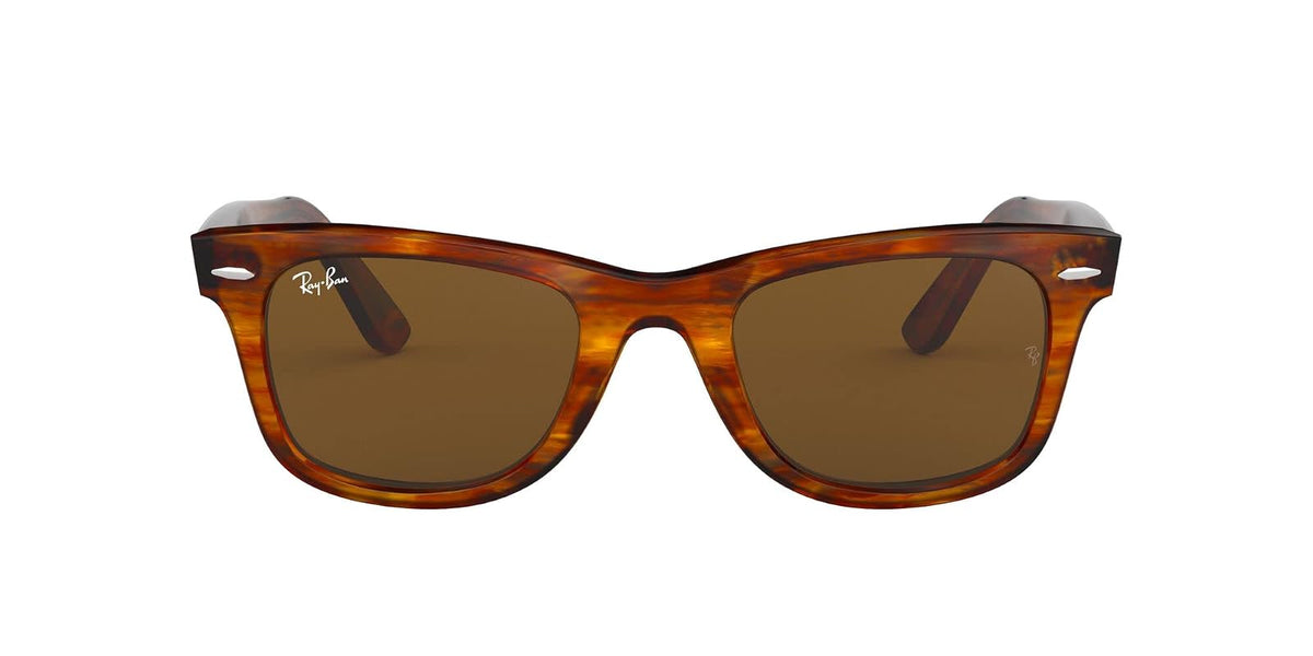 Ray-Ban Wayfarer - Gafas de sol polarizados - 50 mm - Rayas Havana - B-15 café