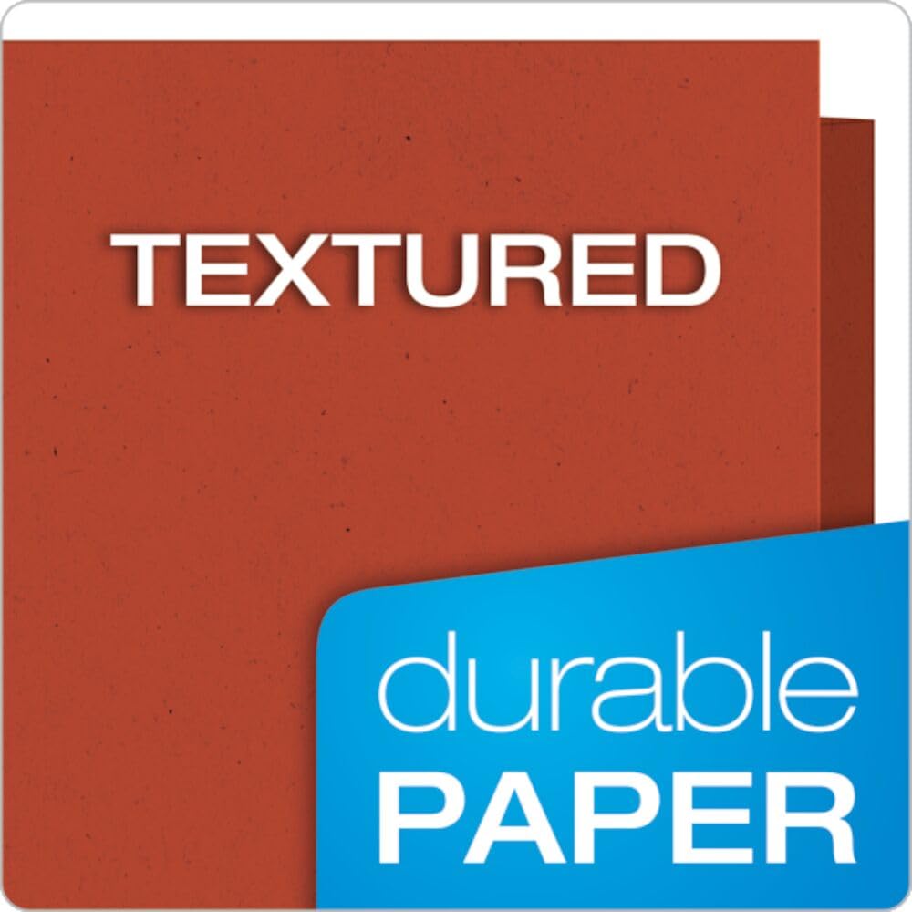 EarthWise by Oxford Twin Pocket Folders, Letter Size, Natural, 25 per Box (78542), Rojo, Carta
