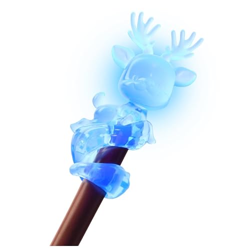 Wizarding World, Harry Potter, Varita mágica Que se Ilumina Lumos Wand de 27,9 cm con Figura de Patrono Ciervo, Juguetes para niños a Partir de 6 años