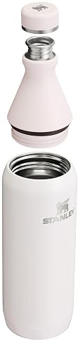 Stanley All Day - Botella delgada de 20 onzas, tapa giratoria con sello a prueba de fugas, diseño delgado para viajes y gimnasio, acero inoxidable aislado, sin BPA, cuarzo rosa