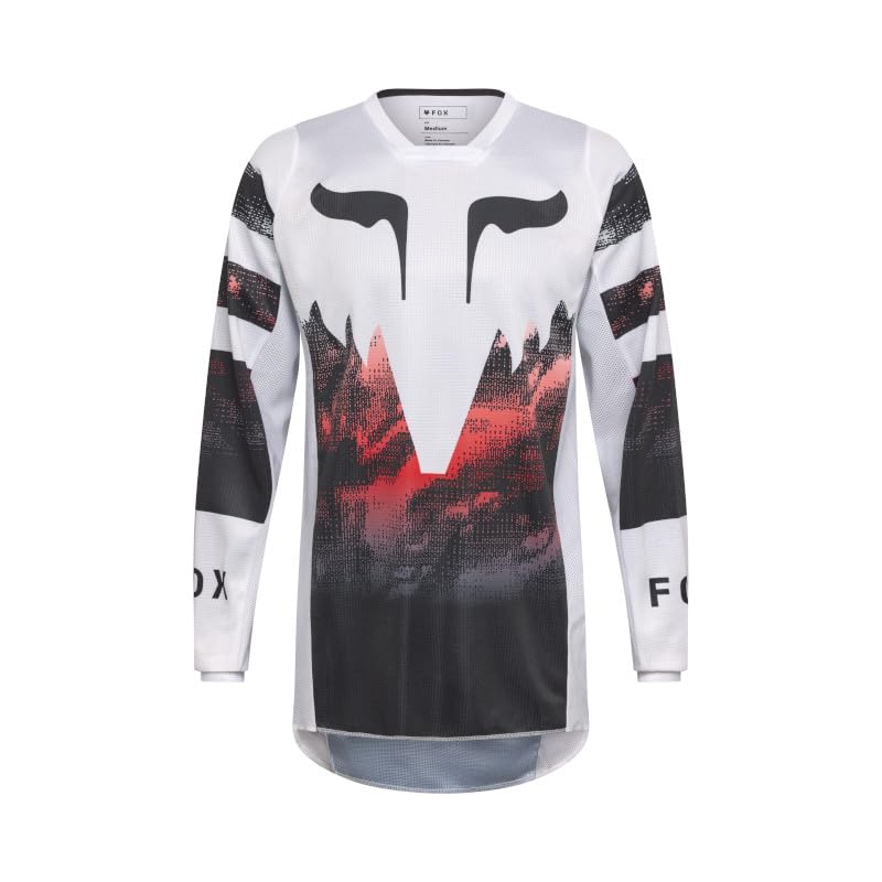 Fox Racing 180 Jersey Playera de Motocross para Hombre - XXL - Blanco - Rojo Fluorescente Kairos