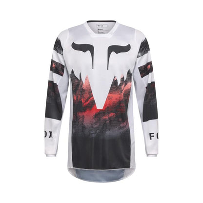 Fox Racing 180 Jersey Playera de Motocross para Hombre - XXL - Blanco - Rojo Fluorescente Kairos