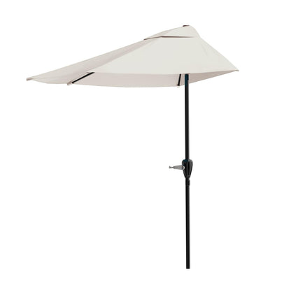Pure Garden 50-145-T Half Round Patio Umbrella, Tan, 9'