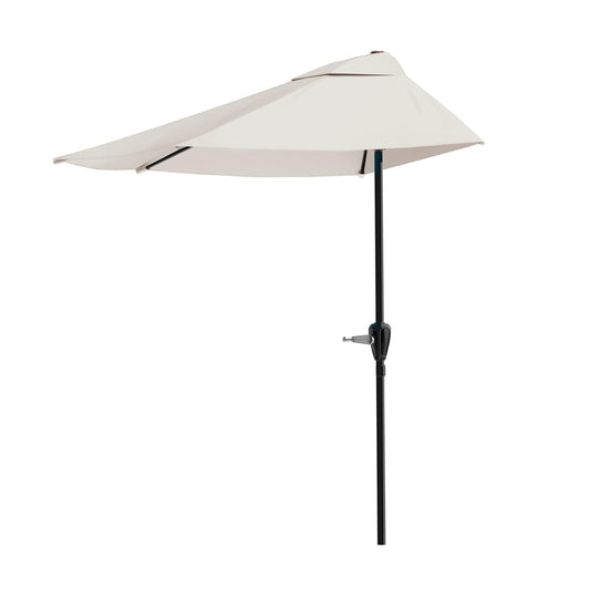 Pure Garden 50-145-T Half Round Patio Umbrella, Tan, 9'