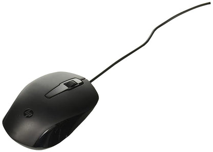 HP, Kit Teclado y Mouse para PC, Modelo: Combo Wired 150, Teclado y Mouse para PC Alámbricos, Teclado Ergonómico y Ratón Ambidiestro, Color: Negro.