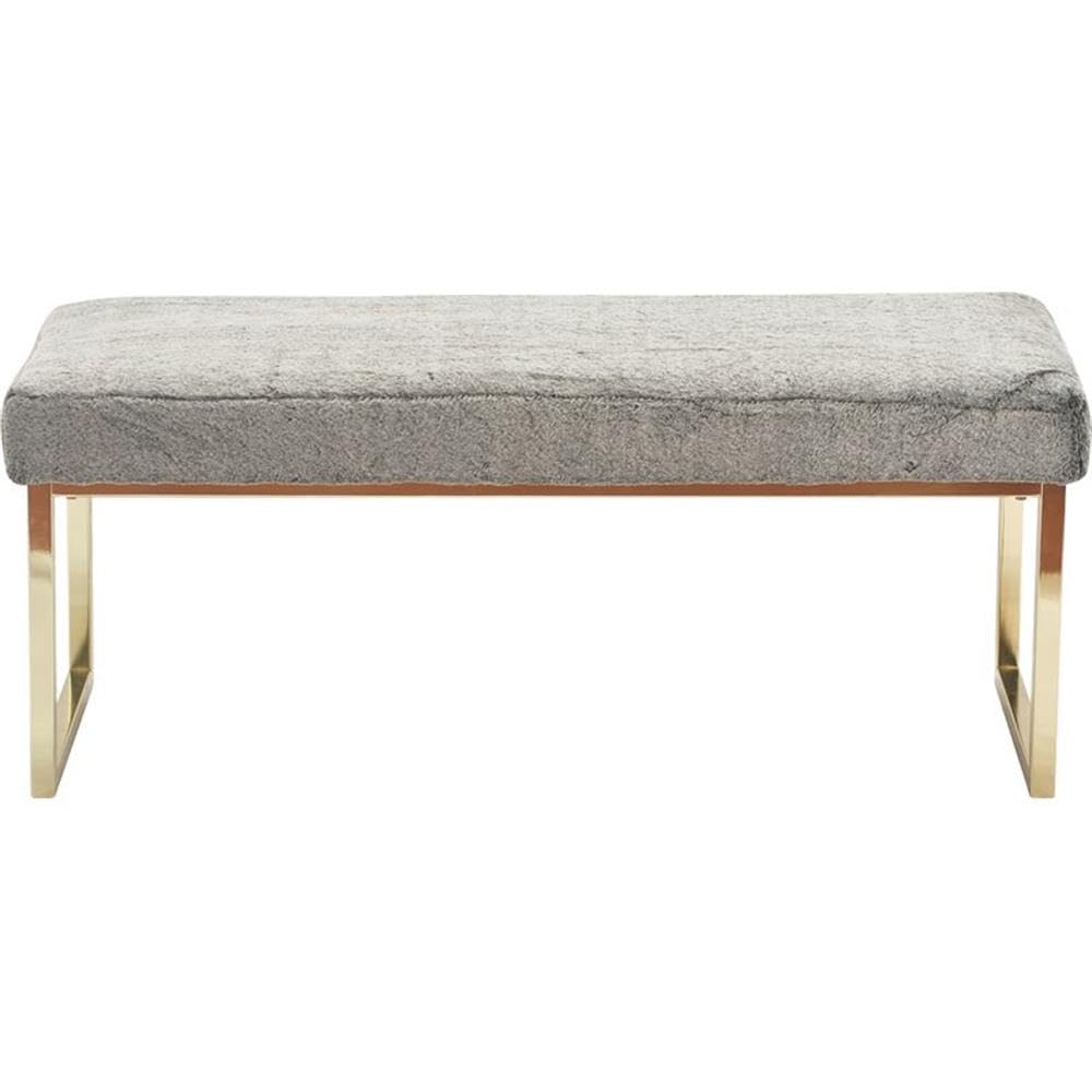 Elle Decor FUCN20047D Giselle Bench, Faux Fur