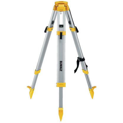 DEWALT - Trípode resistente (DW0737) | Aluminio y acero, patas de acero puntiagudas, cabeza plana, altura ajustable 38-60 pulg