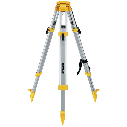DEWALT - Trípode resistente (DW0737) | Aluminio y acero, patas de acero puntiagudas, cabeza plana, altura ajustable 38-60 pulg