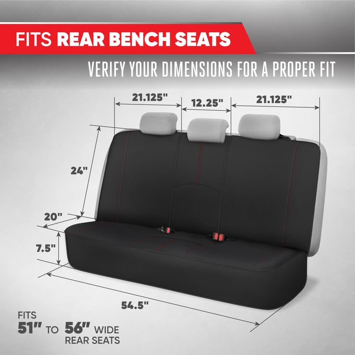 Motor Trend SpillGuard Funda Impermeable de Neopreno para Asiento Trasero Universal para Automóviles/Camión/SUV, Rojo, M268