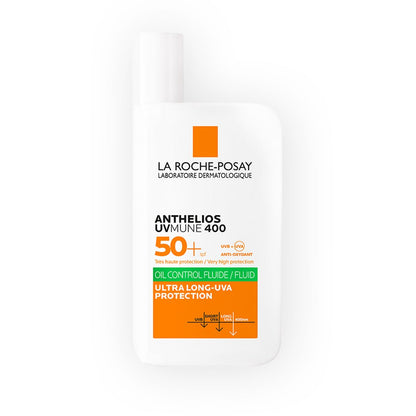 La Roche-Posay Anthelios Oil Control Protector Solar Fluido FPS50+ 50ml | Solar Dermatológico, Acabado Matificante, Textura Fluida Invisible Ideal para Piel Grasa