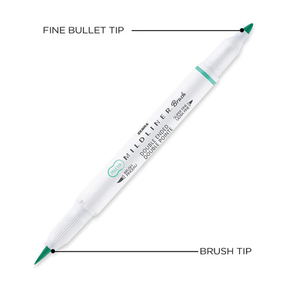 Zebra Pen Mildliner - Bolígrafo de doble punta, punta de pincel y puntas, colores de tinta surtidos, paquete de 25, multicolor (79125)