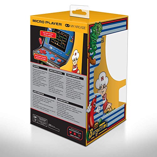 DreamGEAR My Arcade DGUNL-3203 Burgertime Micro Player, 6 Inches, Collectable, Retro