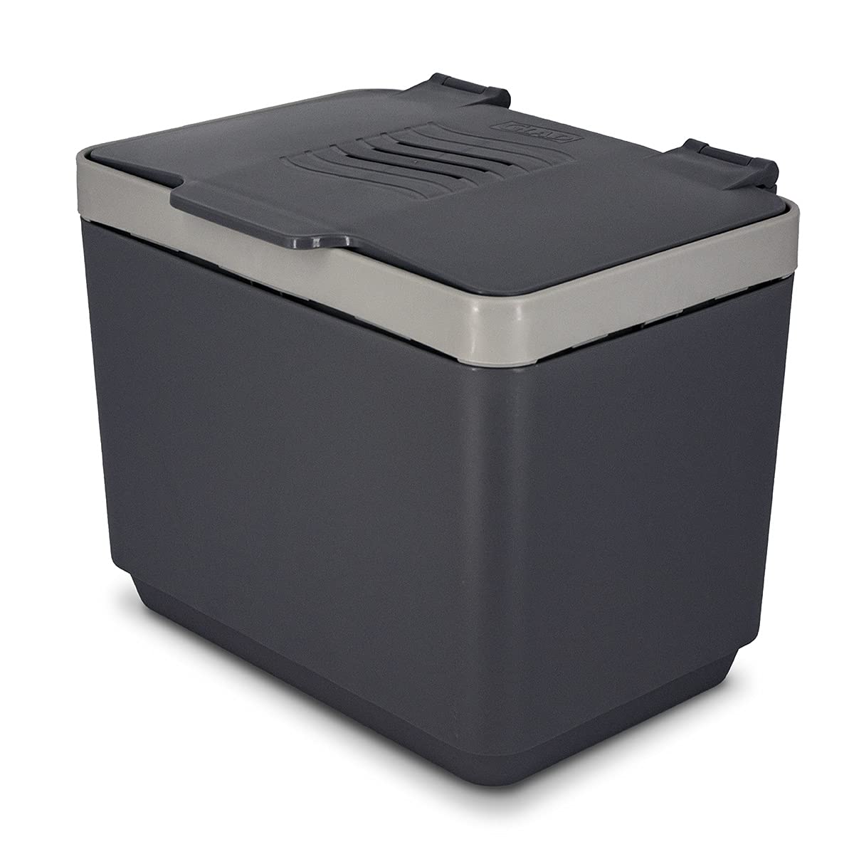Glad Contenedor de Compost para Cocina, 1.5 galones | Contenedor de plástico con Cesta Interior extraíble, Soporte de Almacenamiento para Bolsas y filtros de Bloqueo de olores de Carbono, Gris