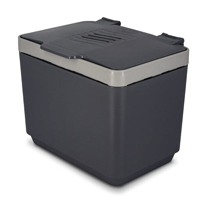 Glad Contenedor de Compost para Cocina, 1.5 galones | Contenedor de plástico con Cesta Interior extraíble, Soporte de Almacenamiento para Bolsas y filtros de Bloqueo de olores de Carbono, Gris