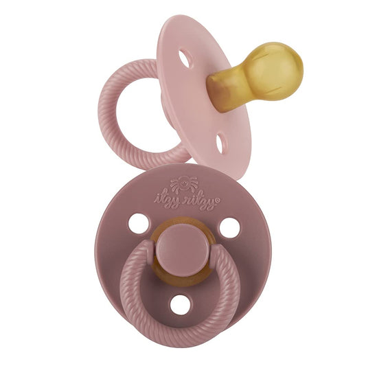 Itzy Ritzy Chupones de goma natural; para edades de 0 a 6 meses, flor y palisandro