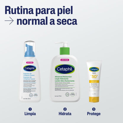 Cetaphil Espuma de Limpieza Facial Suave Glicerina Piel Sensible 236 ml | Autoespumante que elimina suciedad, grasa y maquillaje sin resecar, con glicerina, vitamina B5 y E para calmar piel sensible.