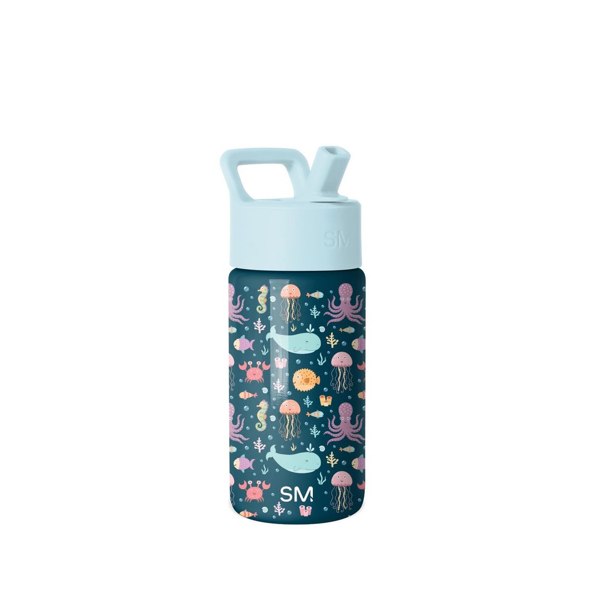Simple Modern Summit Botella de Agua para Niños con Popote, 530 ml, Confetti - 0.4 Litros - -Under the Sea