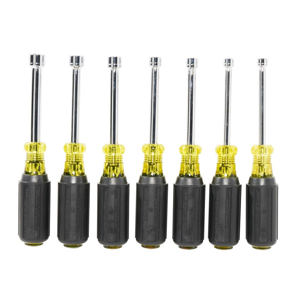 Klein Tools 65160 Nut Driver Set, 7-Pc. Metric, Cushion-Grip