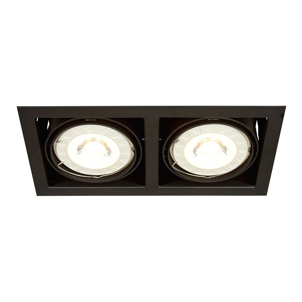 Tecnolite - Lámpara Downlight Empotrable Dirigible, Potencia Máx. 100 W, 2 Bases G53, Focos AR111 no incluidos